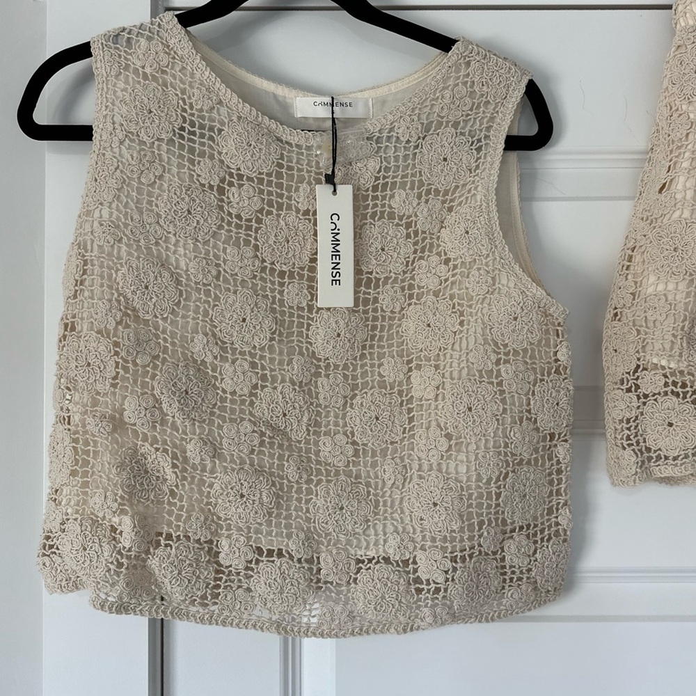 Commense Two Piece Crochet Top And Shorts Set - Picture 5 of 8